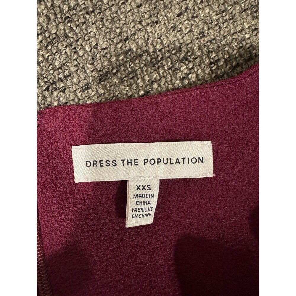 Dress The Population Sleeveless Elle Sheath Dress Dark Magenta NWOT Sz XXS $198 - Picture 12 of 15